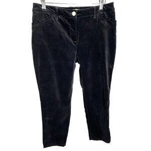 CHICO'S Black Velvet Straight Leg Pants Women's Size 1/8/Medium